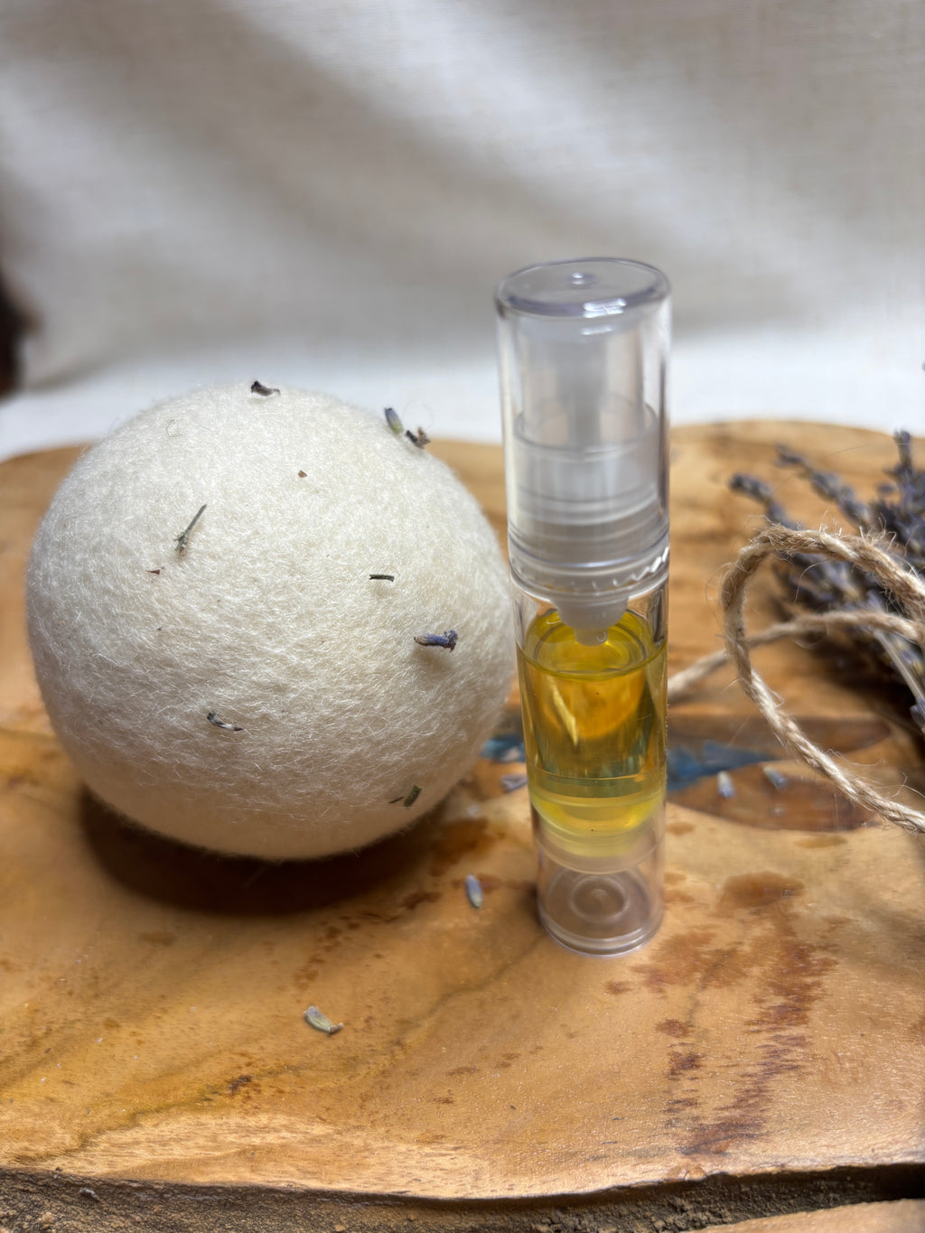 Lavender Infused Dryerball with organic Lavender oil refill